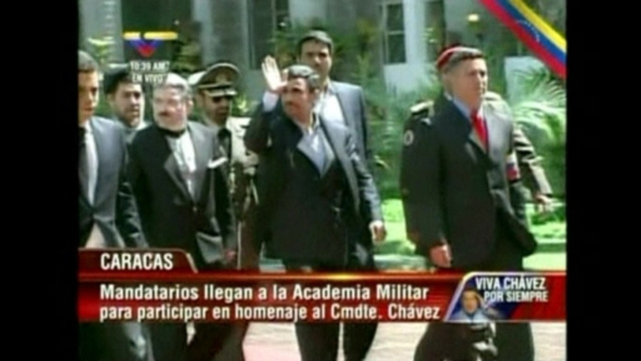 Ahmadinejad arrives for Hugo Chavez's funeral