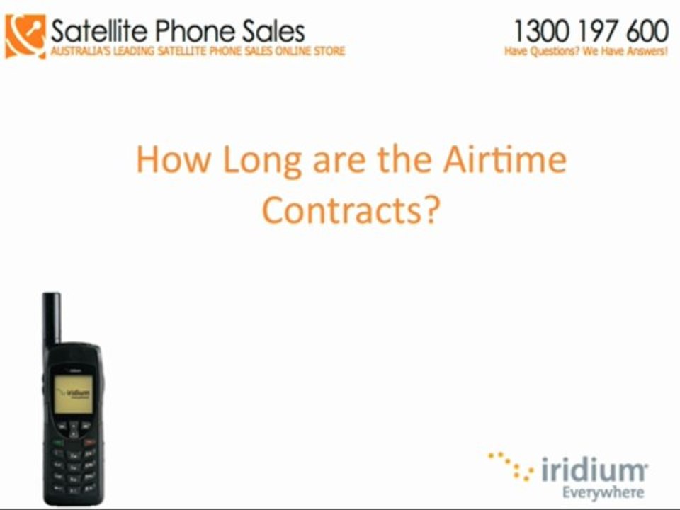 How Long Are The Iridium 9555 Airtime Contracts Last For