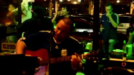 Bob Guerrero singing Time After Time in Marshall's Irish Pub, Cebu City