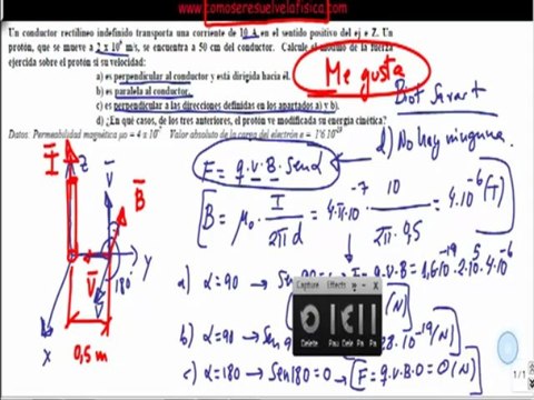 Examen Selectividad Fisica resuelto fuerza electromotriz por conductor rectilineo Campo Magnetico