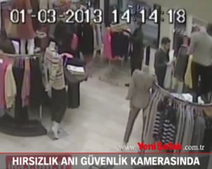 Hırsızlık anı güvenlik kamerasında