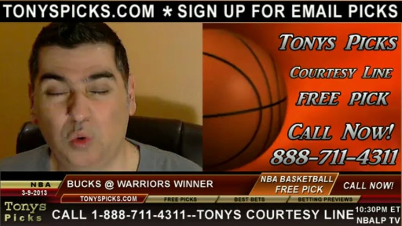 Golden St Warriors versus Milwaukee Bucks Pick Prediction NBA Pro Basketball Odds Preview 3-9-2013