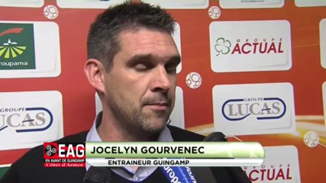 Conférence de presse Stade Lavallois - EA Guingamp : Philippe HINSCHBERGER (LAVAL) - Jocelyn GOURVENNEC (EAG) - saison 2012/2013