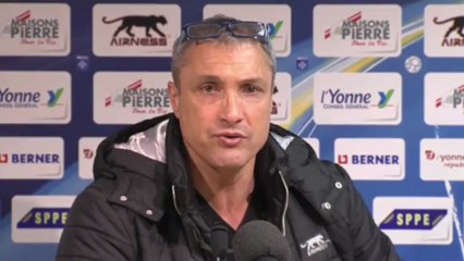 Conférence de presse AJ Auxerre - Havre AC : Bernard  CASONI (AJA) - Erick MOMBAERTS (HAC) - saison 2012/2013