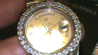 ROLEX DAY-DATE 2 BIG FACE ROLEX PRESIDENT w custom channel set bezel vvs1(irregal)