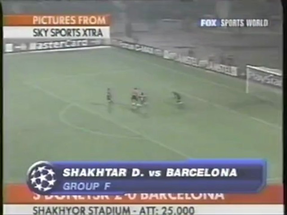 2004 (December 7) Shakhtar Donetsk (Ukraine) 2-Barcelona (Spain) 0 (Champions League)