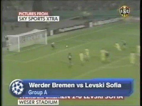 2006 (October 18) Werder Bremen (Germany) 2-Levski Sofia (Bulgaria) 0 (Champions League)