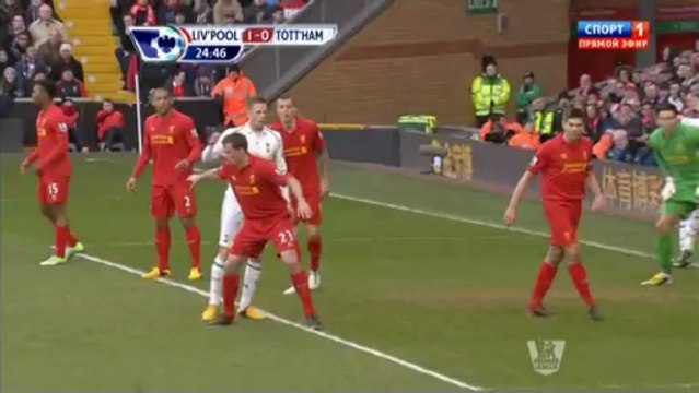 Чемпионат Англии 2012-13 29 тур Ливерпуль - Тоттенхэм 1 тайм