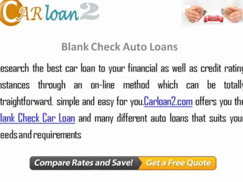 Blank Check Car Loans For Bad Credit