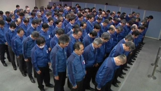 Moment of silence at Tepco