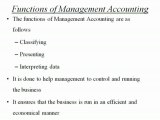 Functions of Management Accounting: Accounting Homework Help by Classof1.com