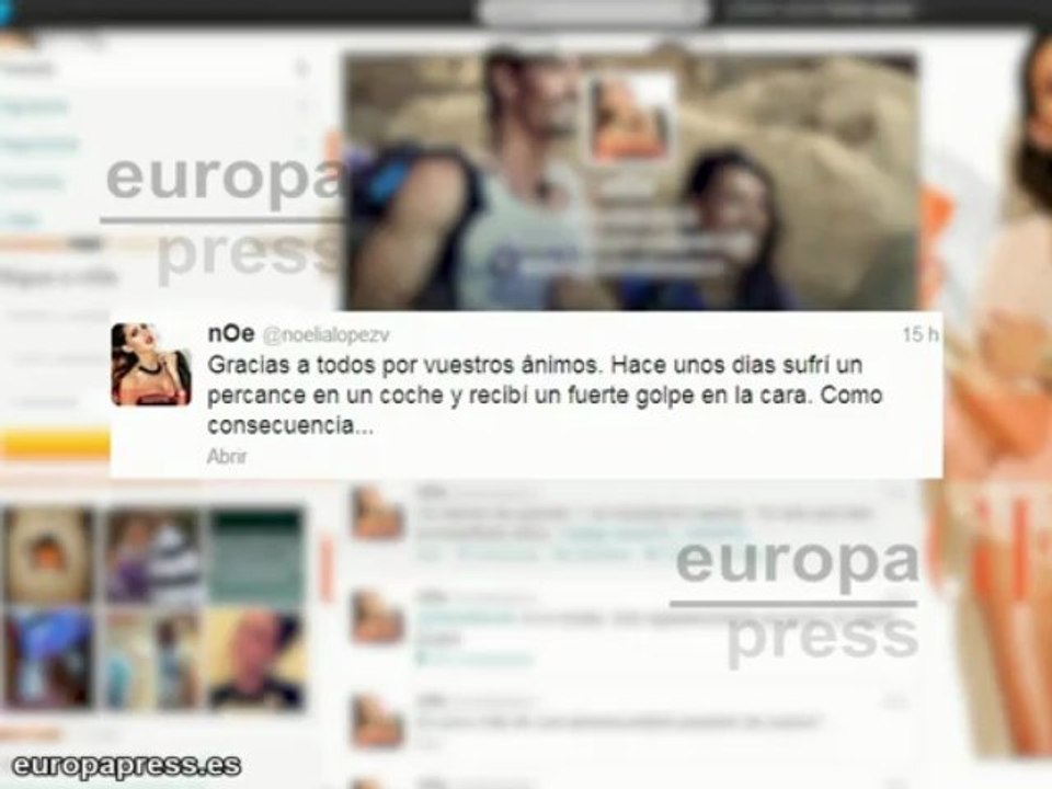 La modelo Noelia López sufre un accidente de coche