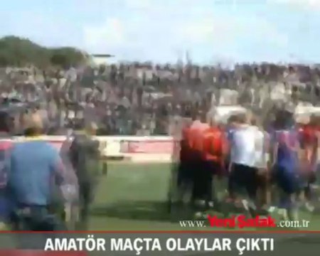 Amatör maçta olaylar çıktı