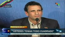 Capriles arremete contra el TSJ, el CNE y el Min. de Defensa