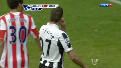 Тэйлор мешает Беговичу в матче Ньюкасл — Сток Сити