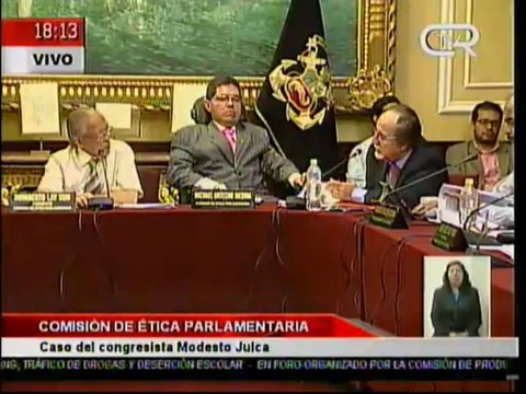 Martin Belaunde da su manifestación en Comisión de Etica del Congreso de la Republica