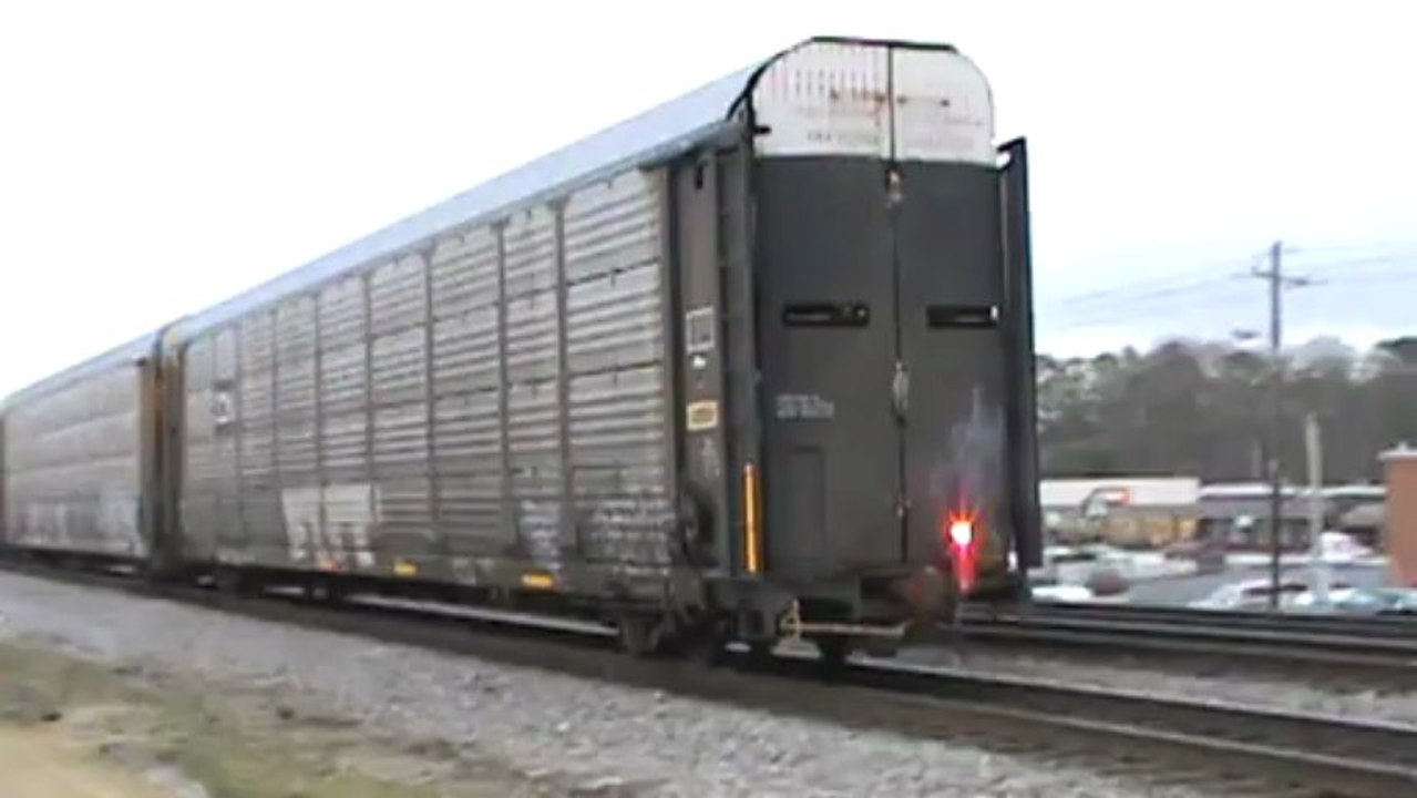 Norfolk Southern stack and autorack train southeast through Austell Ga.