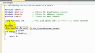 How to Find the Area and Perimeter of a Square using C++ Object Oriented Programming