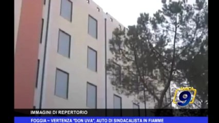 Foggia | Vertenza Don Uva, auto di sindacalista in fiamme