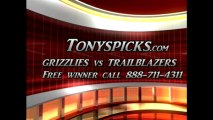 Portland Trailblazers versus Memphis Grizzlies Pick Prediction NBA Pro Basketball Odds Preview 3-12-2013
