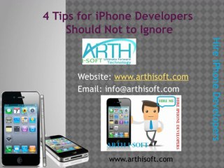 4 Tips for iPhone Developers Should Not to Ignore - by Arth I-Soft
