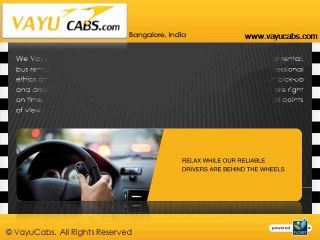 Best Car Rental Services - Cab Rental in Bangalore -  Vayu Cabs Services,Bangalore, India