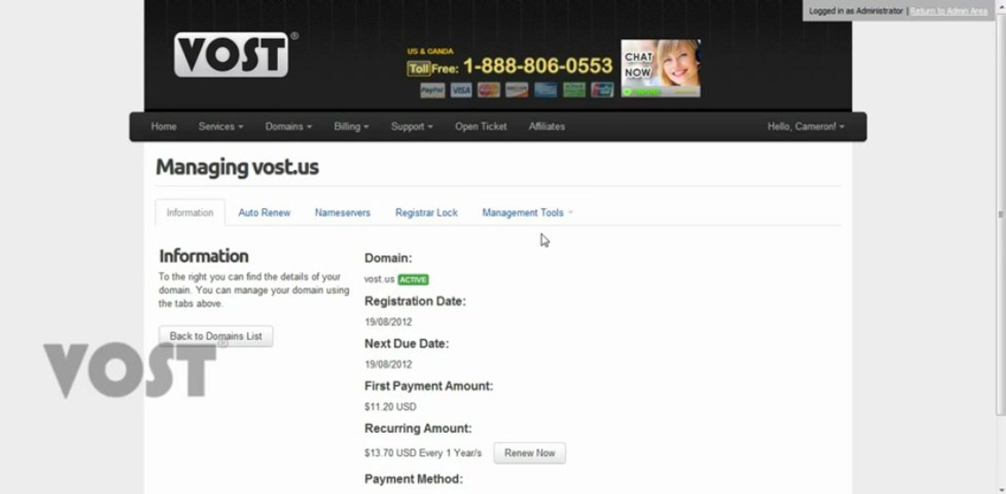 Create Name Servers | vost.us