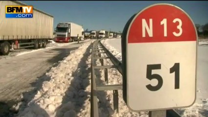 Neige: la circulation bloquée sur la N13 près de Cherbourg – 13/03