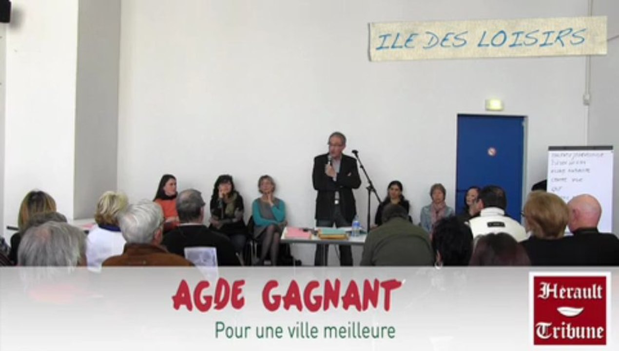 AGDE - 2013 -GAGNANT - DEBAT avec  Henri COUQUET sur l' ILE DES LOISIRS du Cap d'Agde