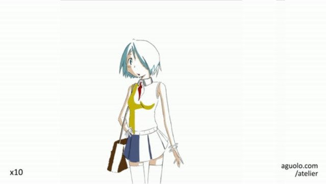 Work in Progress #15 - Girl with Bag (20130313, SAI + Cintiq 24HD)