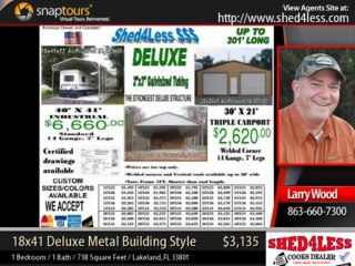 metal buildings - 18x41 Deluxe Metal Building Style