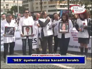 SES ÜYELERİ DENİZE KARANFİL BIRAKTI