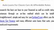 Classic Car Loans With Affordable Rates