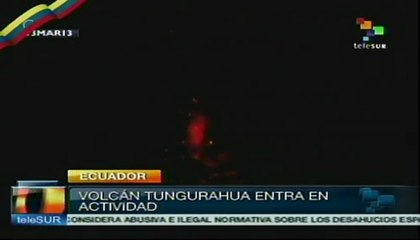 Volcán Tungurahua entra en actividad en Ecuador