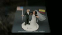 Wedding Cake Toppers with Flags