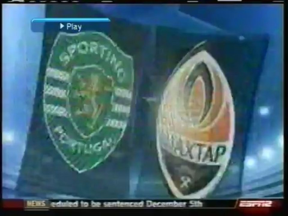 2008 (November 4) Sporting Lisbon (Portugal) 1-Shakhtar Donetsk (Ukraine) 0 (Champions League)