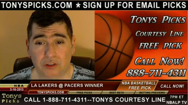 Indiana Pacers versus LA Lakers Pick Prediction NBA Pro Basketball Odds Preview 3-15-2013