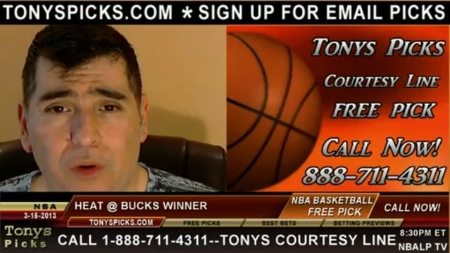 Milwaukee Bucks versus Miami Heat Pick Prediction NBA Pro Basketball Odds Preview 3-15-2013