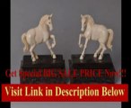 [BEST PRICE] Mammoth Ivory Figurine - Pair of Horses on a Teak Wood Base