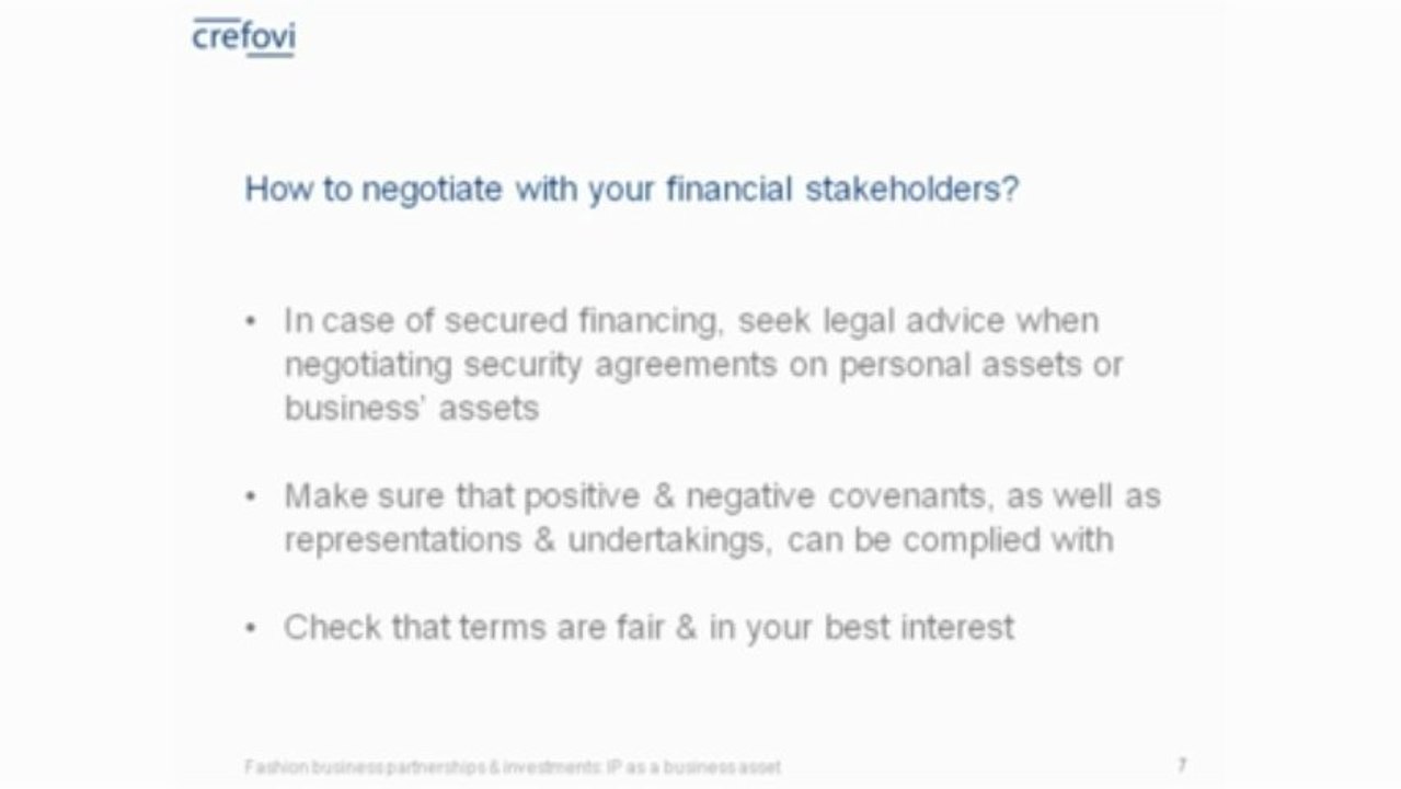 Crefovi's webinar on fashion business partnerships & investments: IP as a business asset