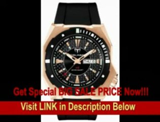 [BEST BUY] TechnoMarine Men's P1RG02-01 RoyalMarine P1 Automatic Gold-tone Black Rubber Watch