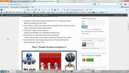 Download Video: Search Engine Optimization Blog - Backlinking 1