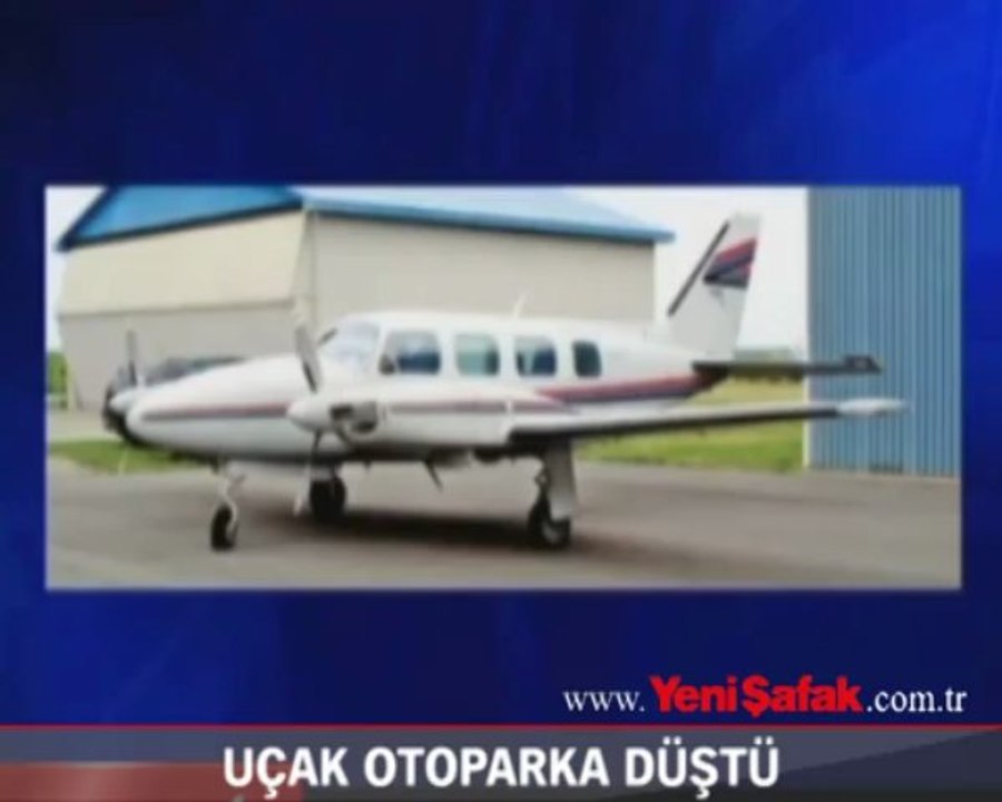 Uçak otoparka düştü