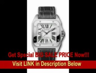 [BEST BUY] Cartier Midsize W20106X8 Santos 100 Automatic Leather Watch