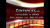 San Antonio Spurs versus Cleveland Cavaliers Pick Prediction NBA Pro Basketball Odds Preview 3-16-2013