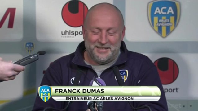 Conférence de presse AC Arles Avignon - CS Sedan : Franck DUMAS (ACA) - Laurent GUYOT (CSSA)