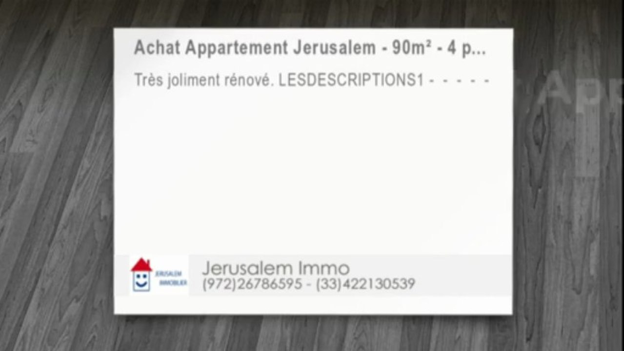 A vendre bel appartement rénové à Arnona, Jérusalem Immobilier