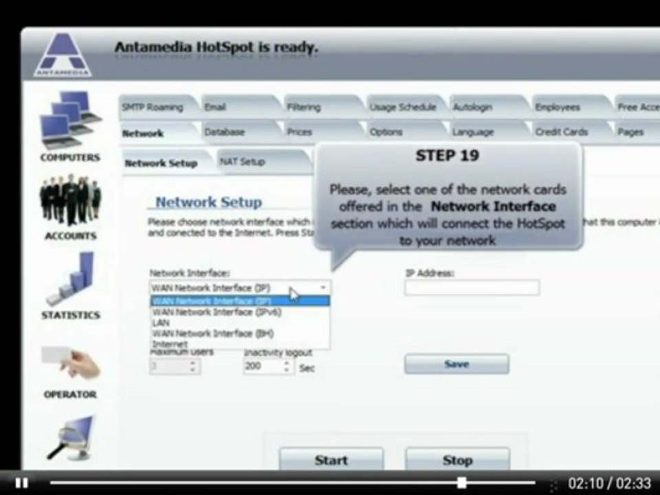 how you can enable windows internet connection sharing with Antamedia hotspot Software