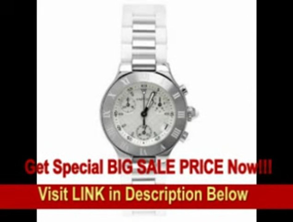 [SPECIAL DISCOUNT] Cartier Women's W10197U2 Must 21 Chronoscaph Stainless Steel and White Rubber Chronograph Watch