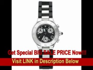 [BEST PRICE] Cartier Women's W10198U2 Must 21 Chronoscaph Stainless Steel and Black Rubber Chronograph Watch
